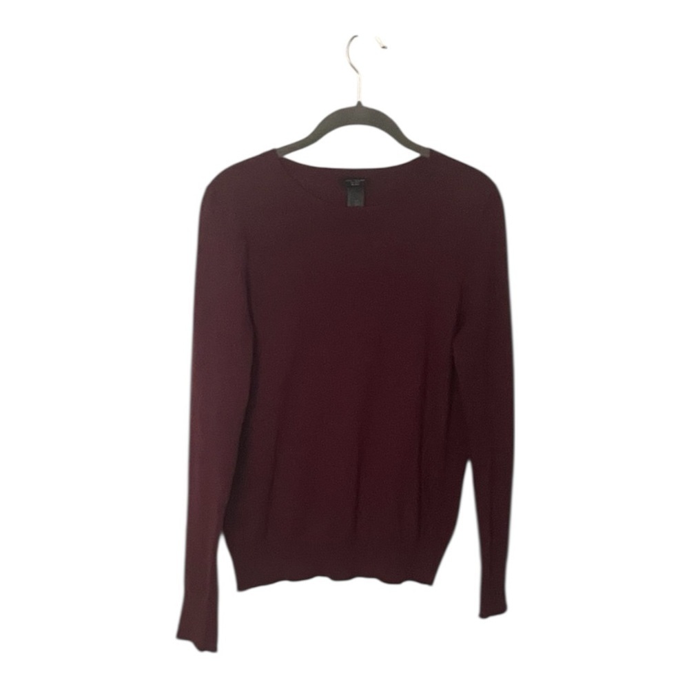 ANN TAYLOR FACTORY Burgundy Long Sleeve Sweater Sz MPetite - Picture 2 of 3
